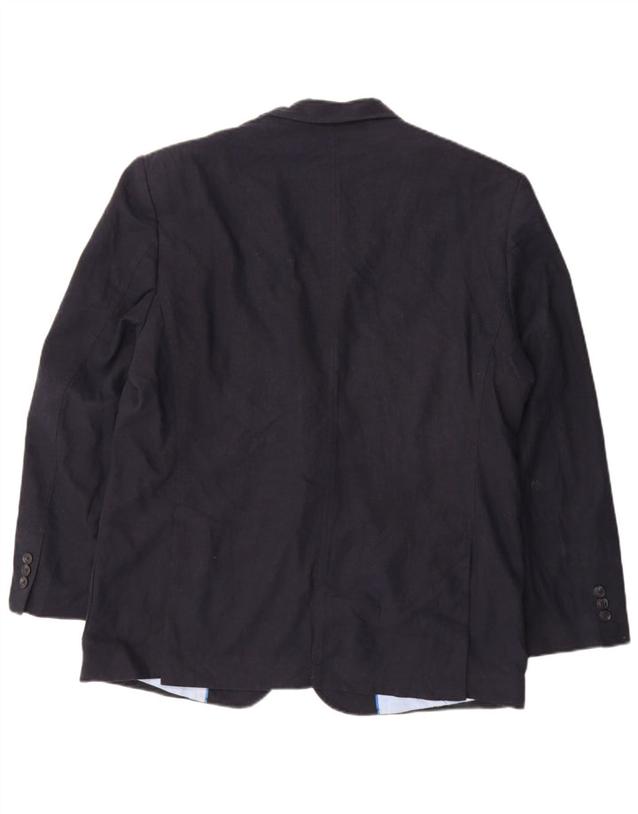 Marks & Spencer Veste blazer à 2 boutons pour homme UK 42 Large Bleu marine Lin