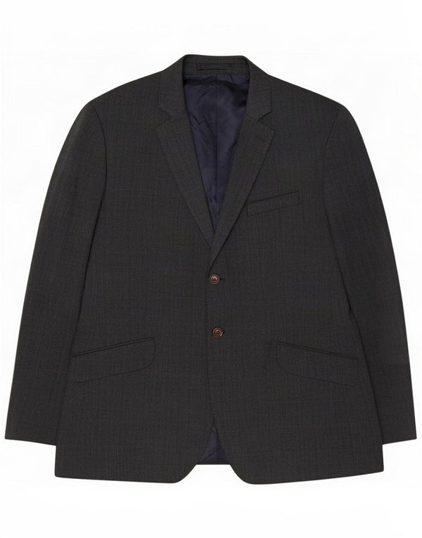 Crew Clothing Mens 2 Button Blazer Jacket UK 44 2XL Grey Polyester