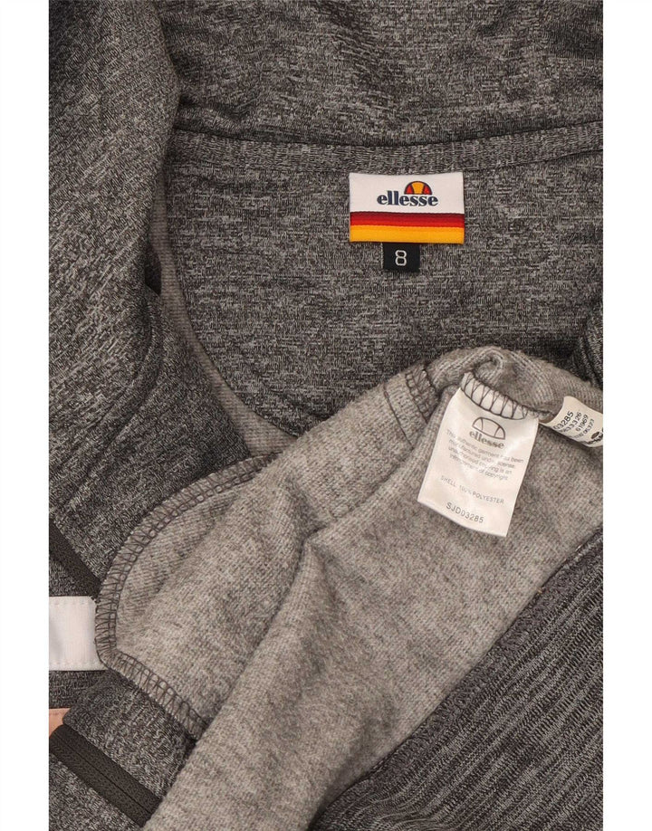 Ellesse Pull à capuche zippé pour femme UK 8 Petit Gris Colorblock Polyester