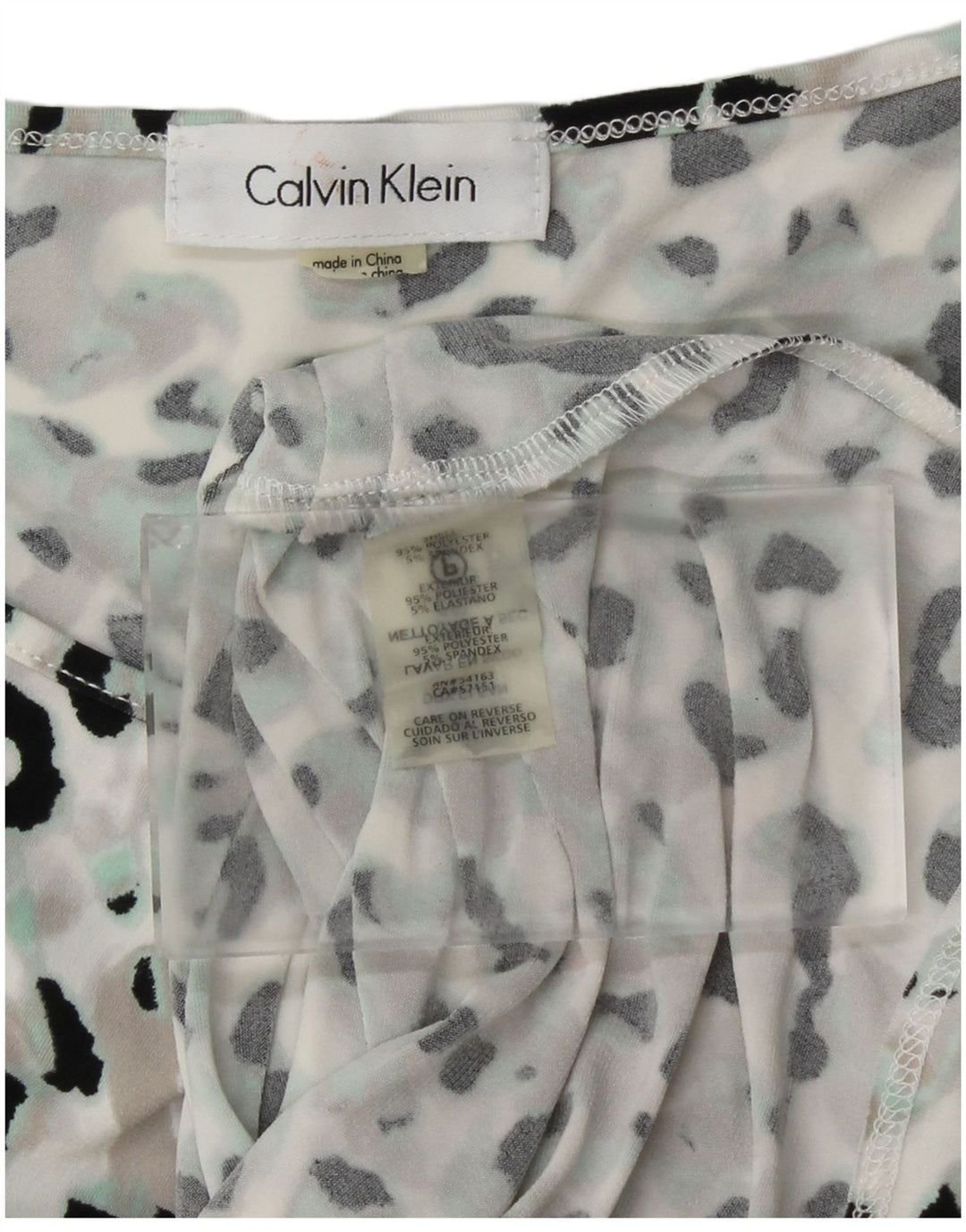 CALVIN KLEIN Débardeur Femme UK 12 Moyen Imprimé Animal Multicolore