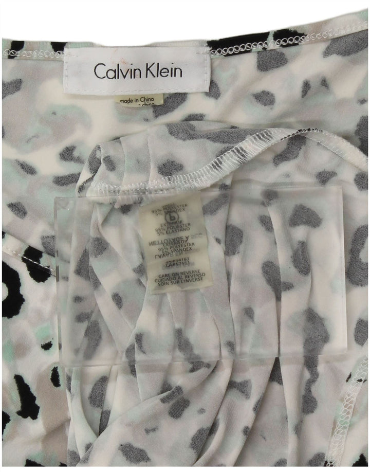 CALVIN KLEIN Débardeur Femme UK 12 Moyen Imprimé Animal Multicolore
