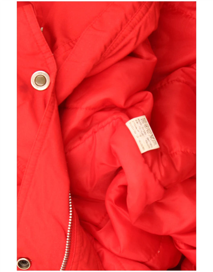 manteau rembourré femme vintage UK 22 3XL Polyester rouge