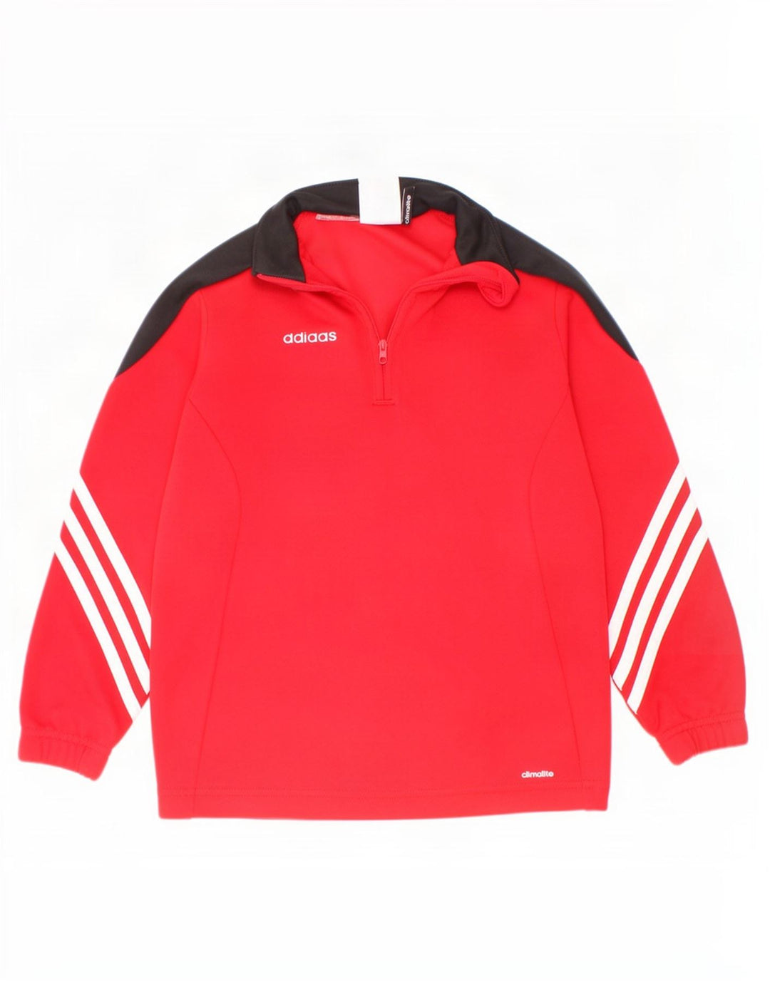 Adidas Haut de survêtement à col zippé pour garçon 5-6 ans XS Rouge Colourblock