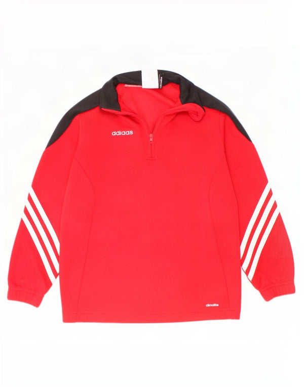 Adidas Haut de survêtement à col zippé pour garçon 5-6 ans XS Rouge Colourblock