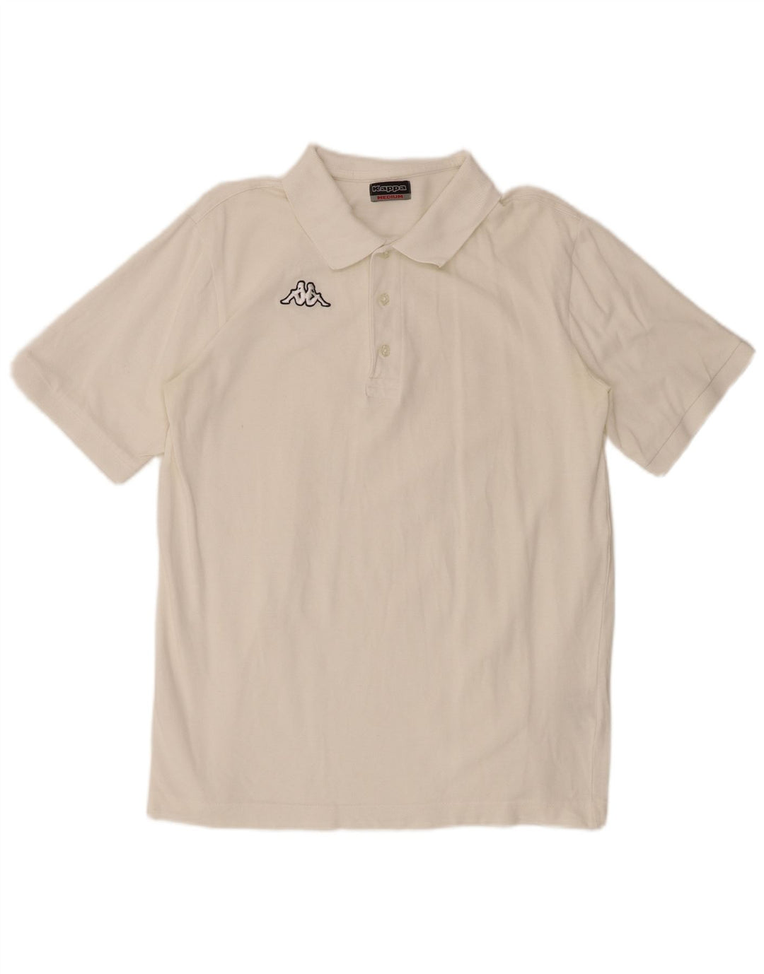 KAPPA Mens Polo Shirt Medium White Cotton