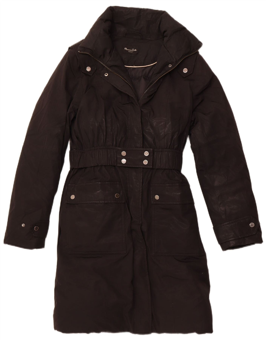 MASSIMO DUTTI Manteau rembourré pour femme UK 18 XL Noir Polyester Hiver