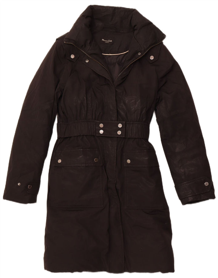 MASSIMO DUTTI Manteau rembourré pour femme UK 18 XL Noir Polyester Hiver