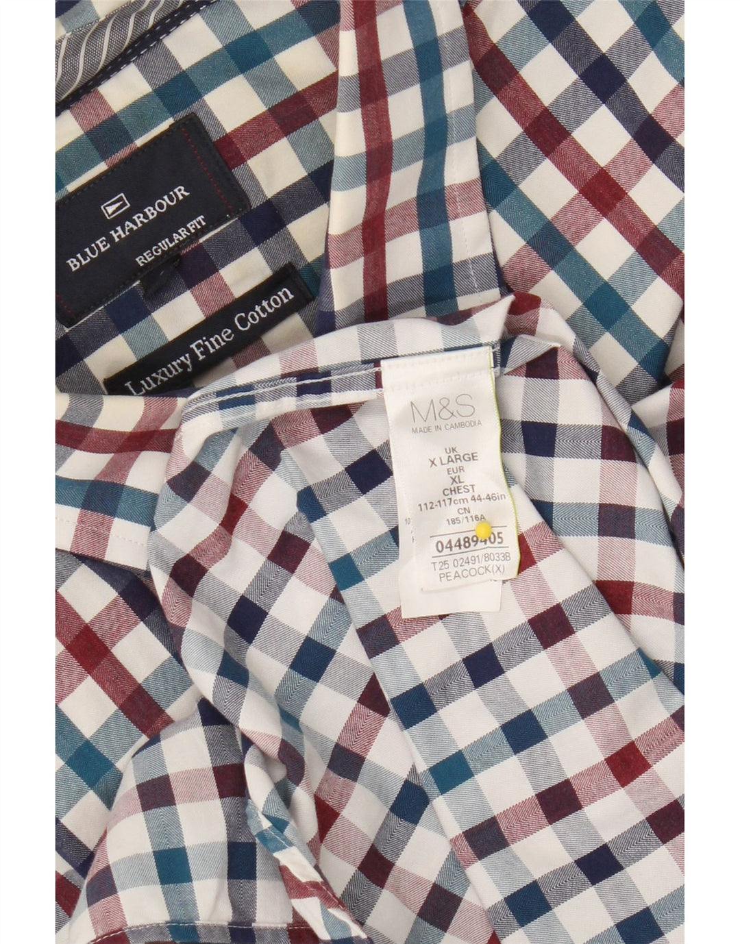 Marks & Spencer Chemise Blue Harbour XL Vichy Multicolore Homme