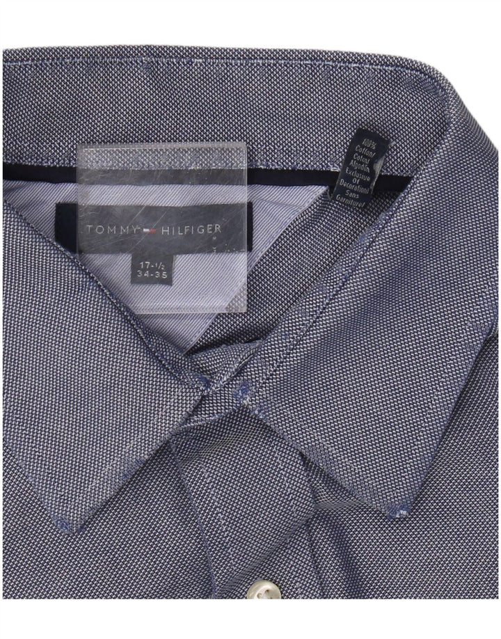 Tommy Hilfiger Chemise Homme Taille 17 1/2 XL Bleu Spotted Coton