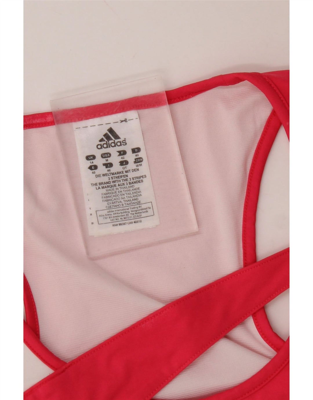 ADIDAS Débardeur pour femme UK 14 Nylon rose moyen colour block
