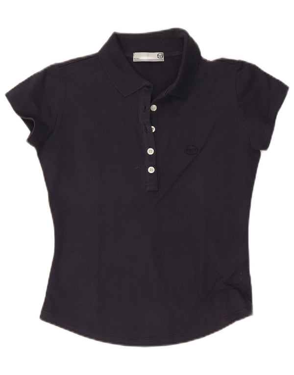 SERGIO TACCHINI Polo Femme UK 12 Coton Bleu Marine Moyen