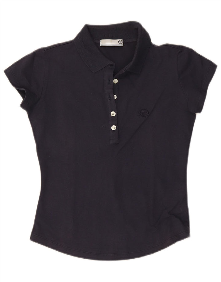 SERGIO TACCHINI Polo Femme UK 12 Coton Bleu Marine Moyen