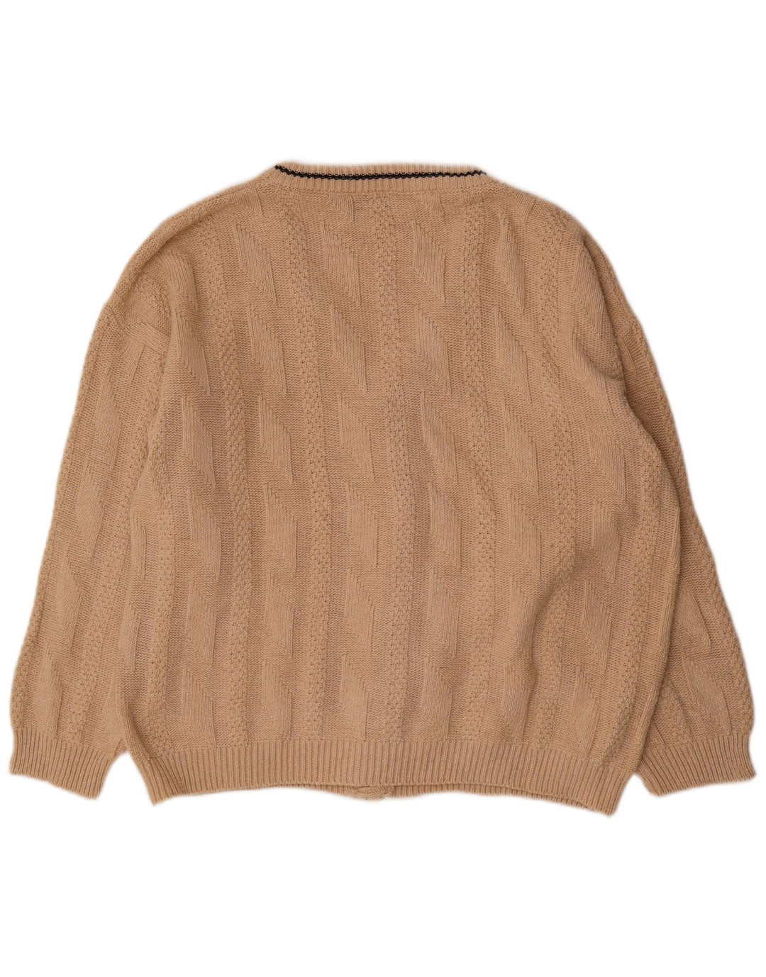VINTAGE Pull Cardigan Homme Grand Coton Beige