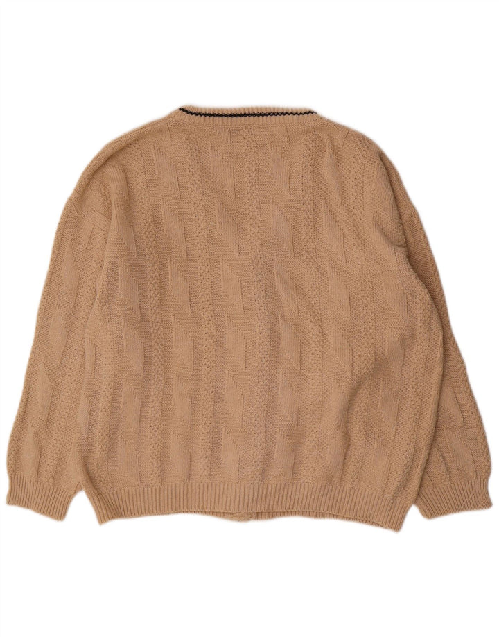 VINTAGE Pull Cardigan Homme Grand Coton Beige