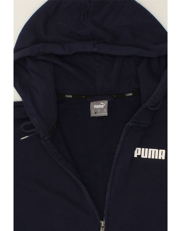 PUMA Mens Zip Hoodie Sweater Medium Navy Blue Cotton Vintage Puma and Second-Hand Puma from Messina Hembry 