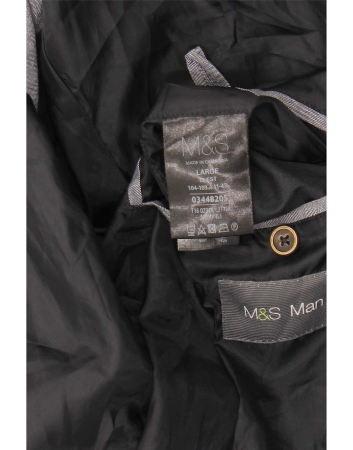 Marks & Spencer Veste Bomber Homme UK 40 Large Bleu Marine Polyester