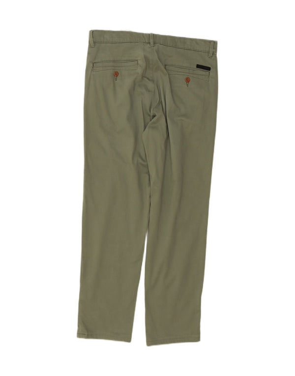 Jack & Jones Mens Straight Chino Trousers W30 L30 Green Cotton