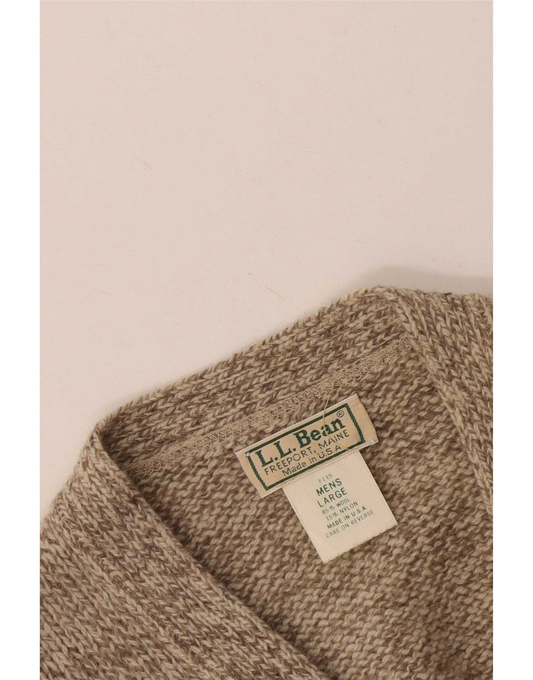 L.L.Bean Cardigan pour homme en laine mouchetée beige