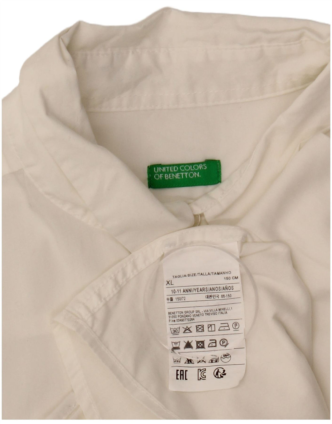 United Colors of Benetton Chemise Garçon 10-11 ans XL Blanc Coton