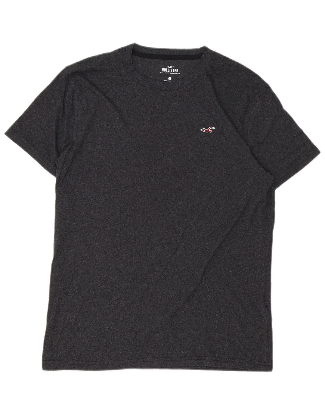HOLLISTER T-Shirt Top Small Gris Coton Homme