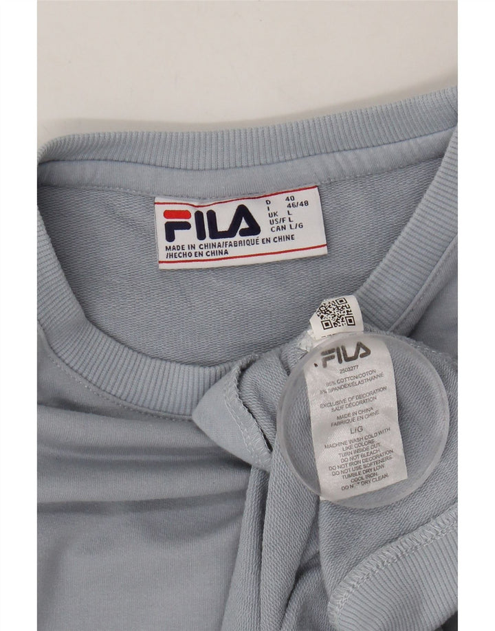 FILA Womens Sweatshirt Jumper UK 16 Large Blue Cotton Vintage Fila and Second-Hand Fila from Messina Hembry 