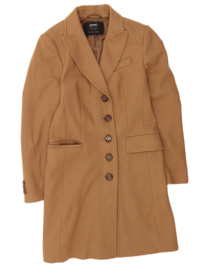 Esprit Manteau Femme UK 14 Grande Laine Vierge Beige