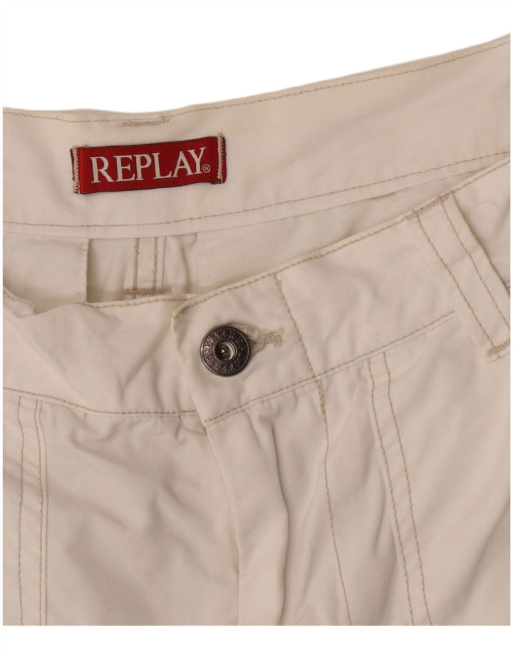 Replay Short Cargo Homme W28 Petit Blanc