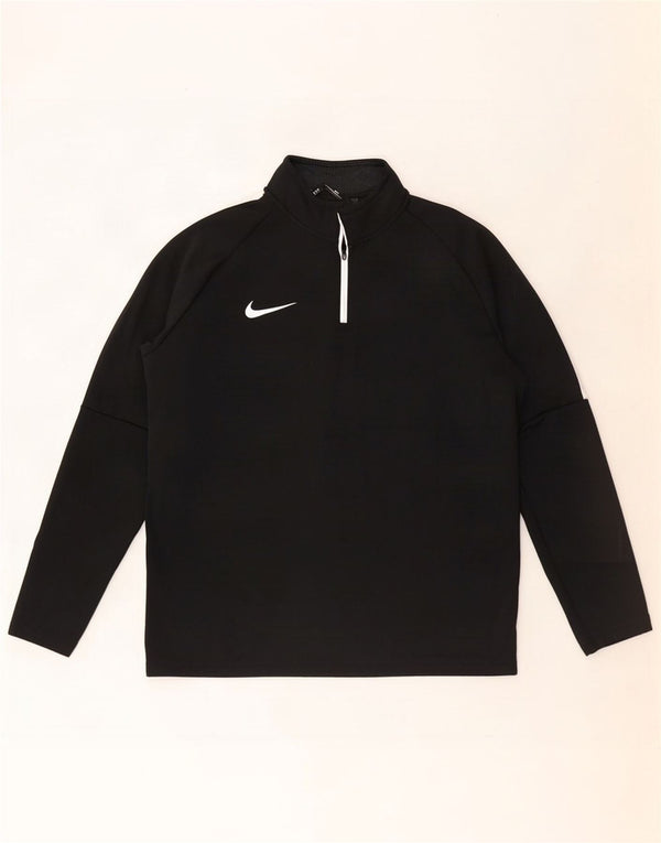 Nike Haut de survêtement Dri Fit avec col zippé et col zippé pour homme, grand, noir, colour block