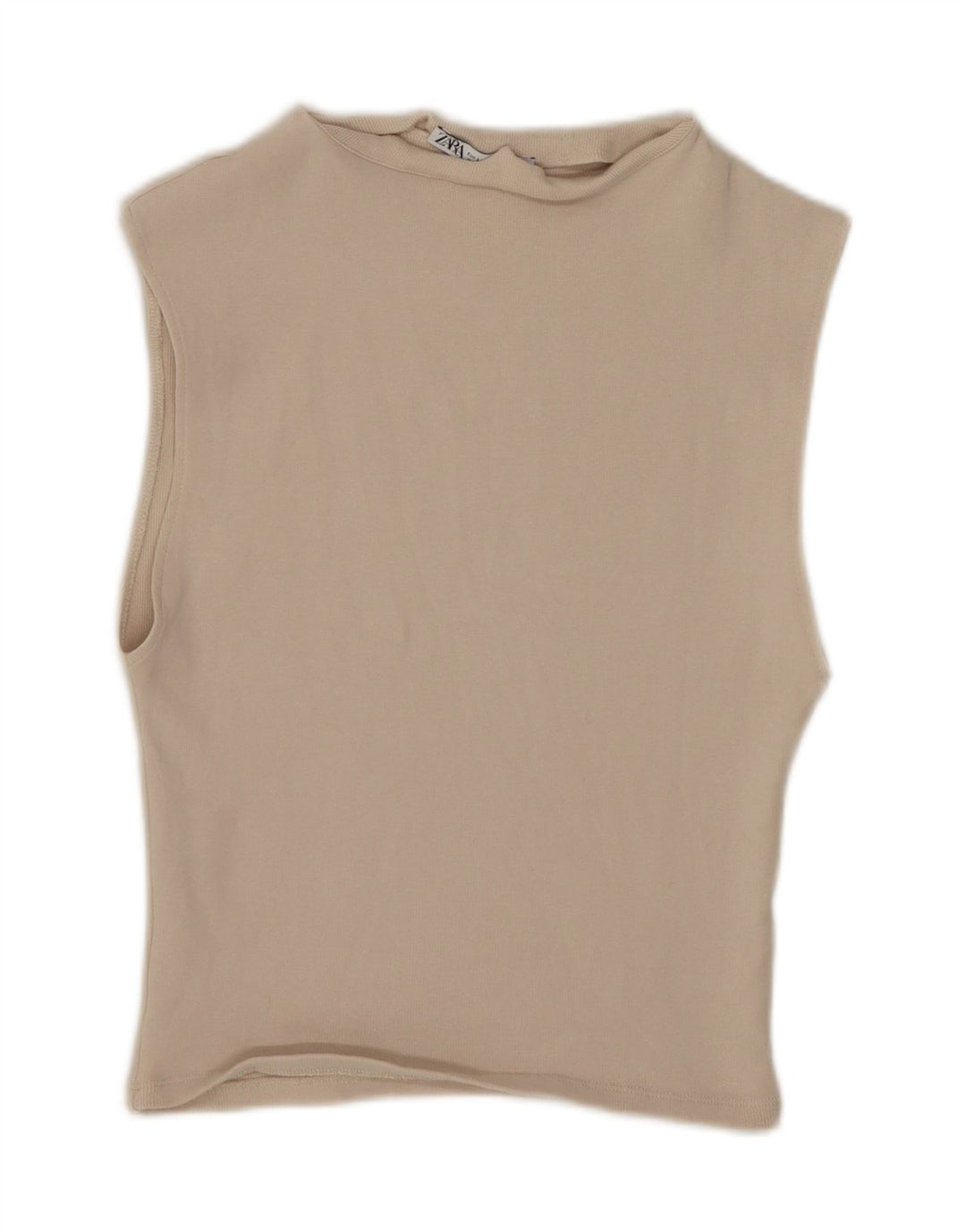 Zara Womens Crop Débardeur UK 14 Large Beige
