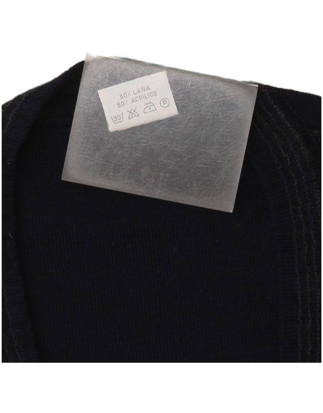 Bernardini Cardigan sans manches pour homme en laine à carreaux bleu marine