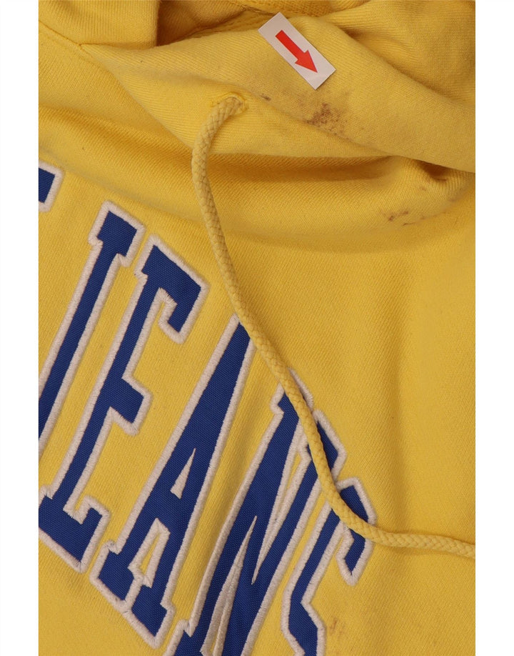 TOMMY HILFIGER Pull à capuche graphique pour homme Large Jaune Coton