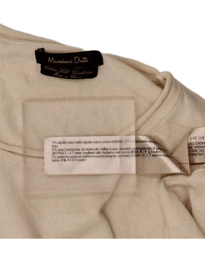 Massimo Dutti Femme Top Manches Longues UK 18 XL Beige Coton