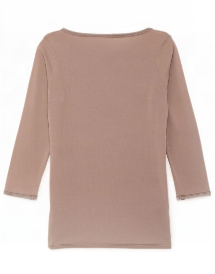 Zara Femme Top Manches 3/4 UK 12 Gris Moyen