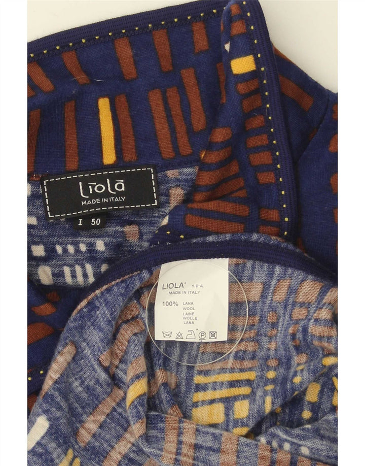 Liola Ensemble 2 Pièces Femme IT 50 XL Laine Géométrique Bleu Marine