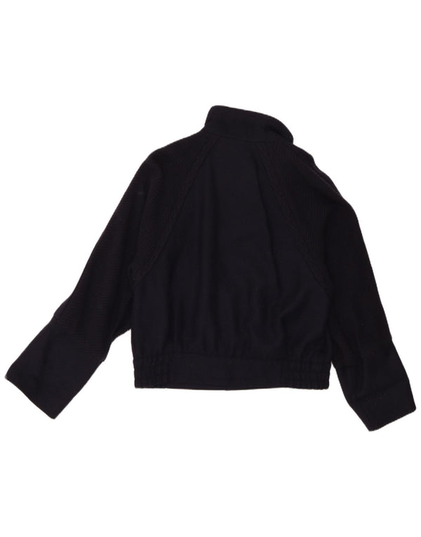 Ravens Veste bomber surdimensionnée pour femme EU 36 Petite laine vierge bleu marine
