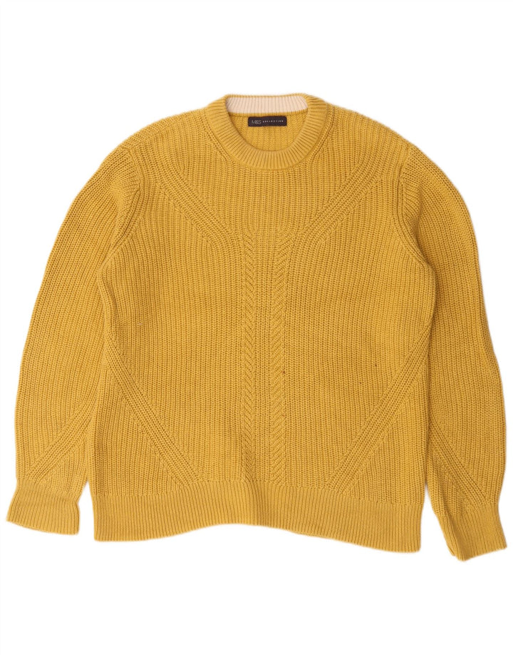 Marks & Spencer Pull à col rond pour homme en coton jaune grand