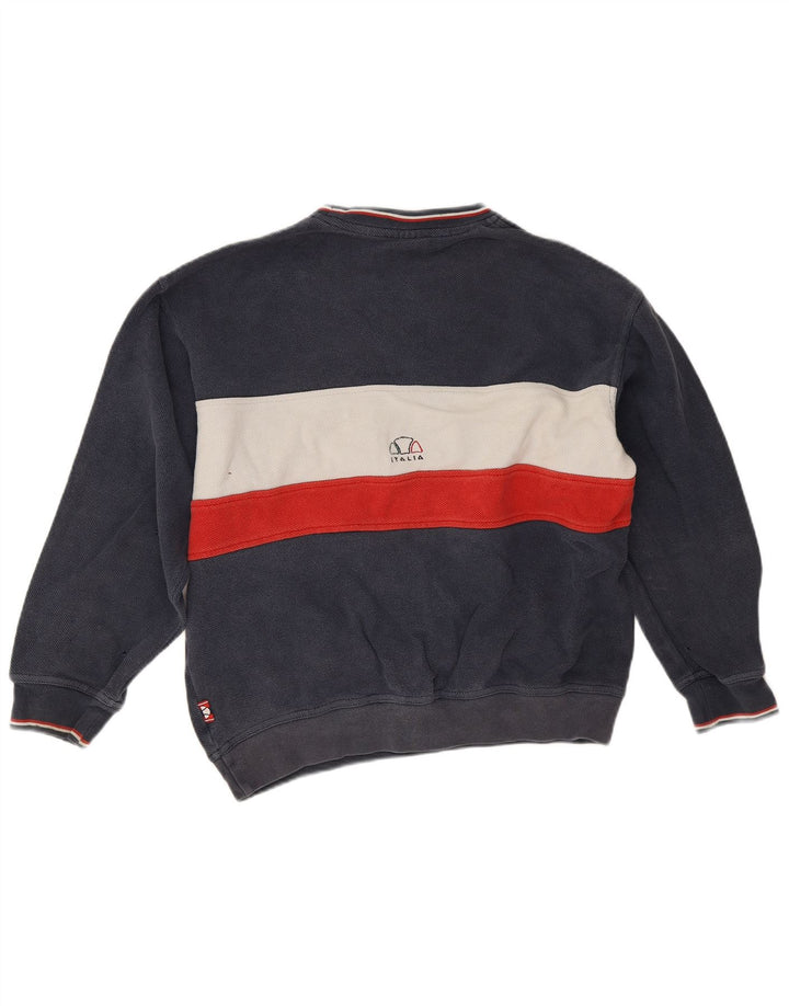 Ellesse Pull Italia Graphic Sweatshirt Homme Bleu Marine Moyen Colourblock