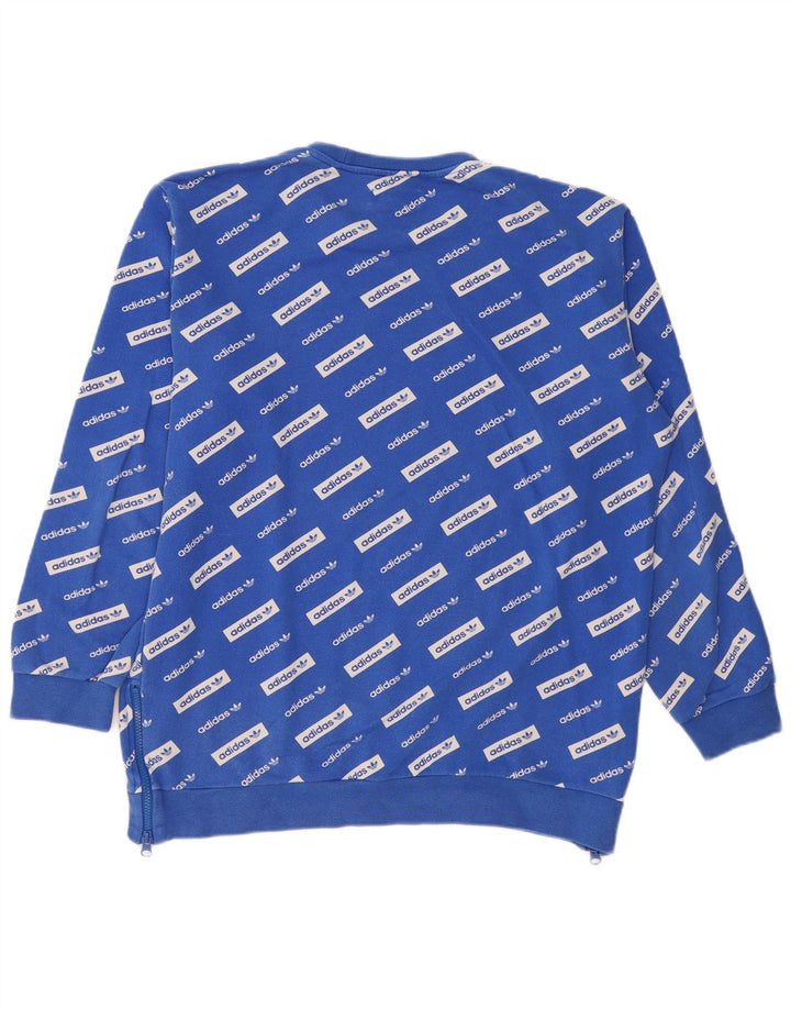 Adidas Sweat-shirt graphique pour homme en coton bleu Taille L