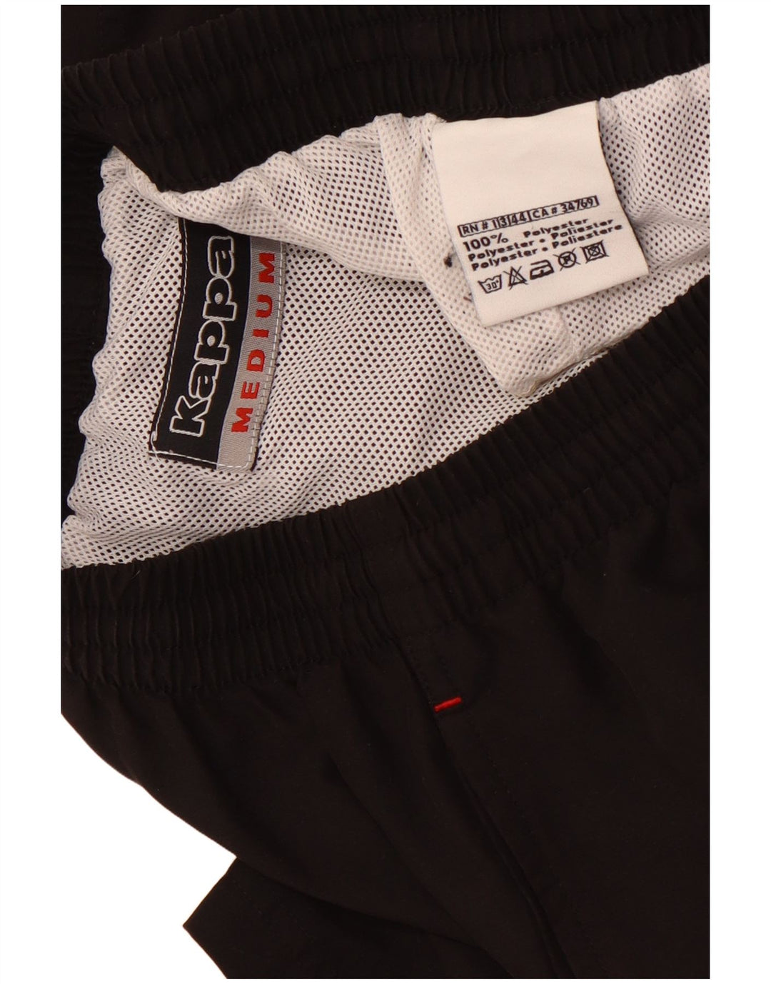 KAPPA Short de Sport Homme Noir Moyen Polyester