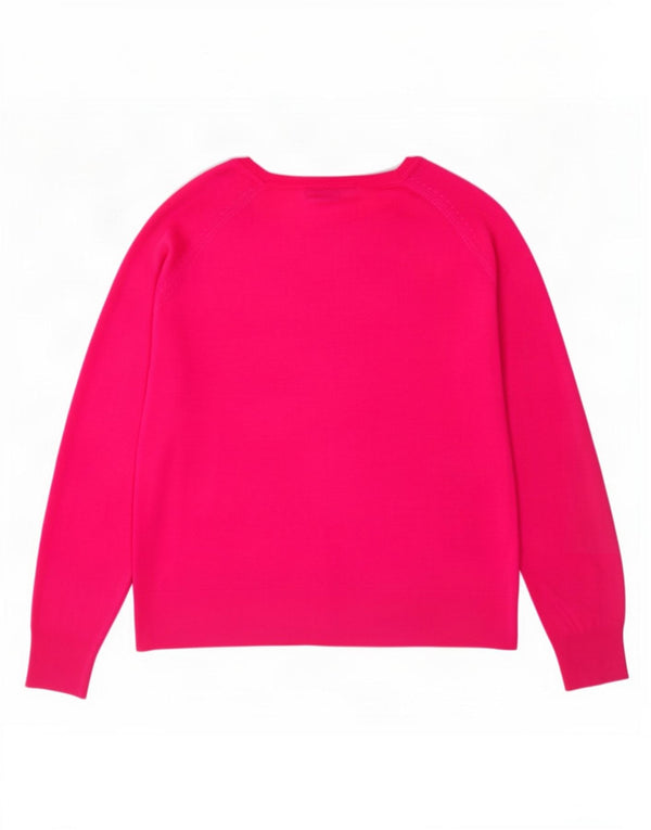 Zara Womens Boat Neck Jumper Sweater UK 14 Medium Pink Viscose