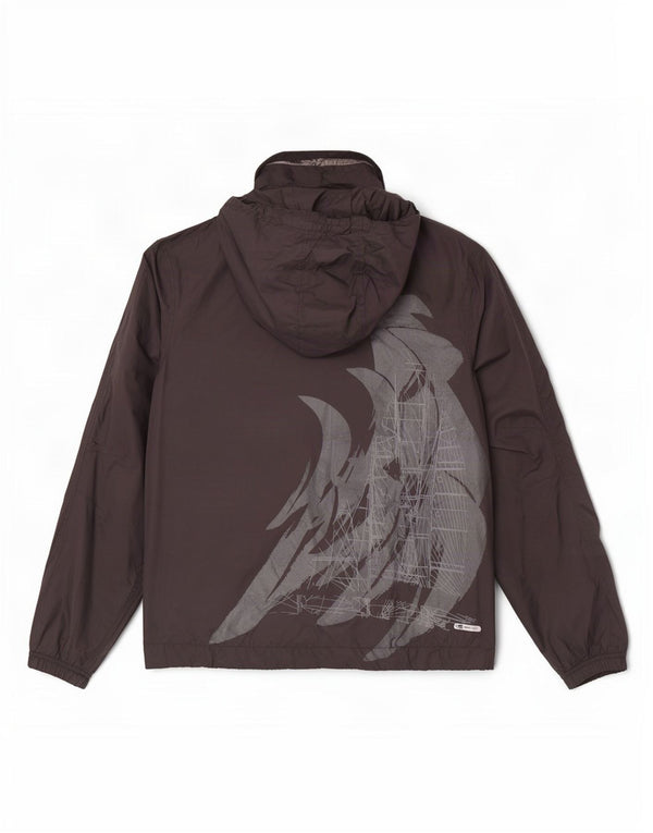 Puma Veste de pluie à capuche graphique pour homme UK 38 Medium Noir Nylon