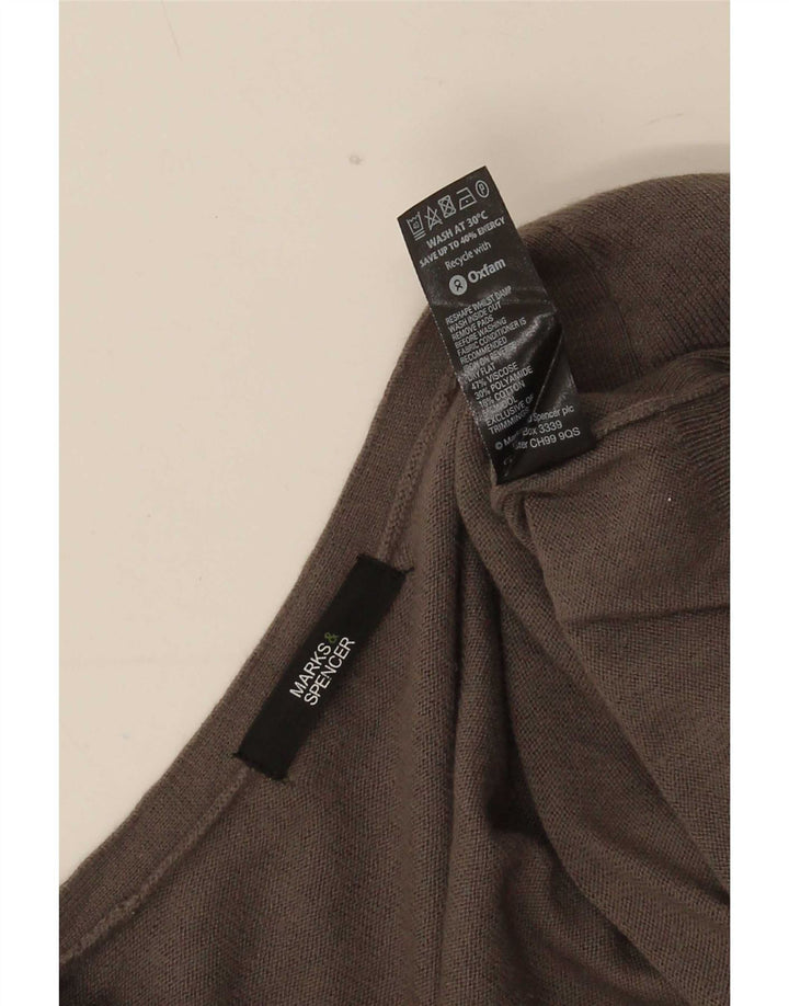 Marks & Spencer Pull Cardigan Femme UK 12 Gris Moyen Viscose
