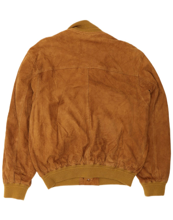 veste en daim homme vintage UK 40 grand cuir marron