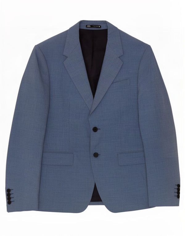 Zara Veste Blazer 2 Boutons Homme EU 50 Bleu Moyen