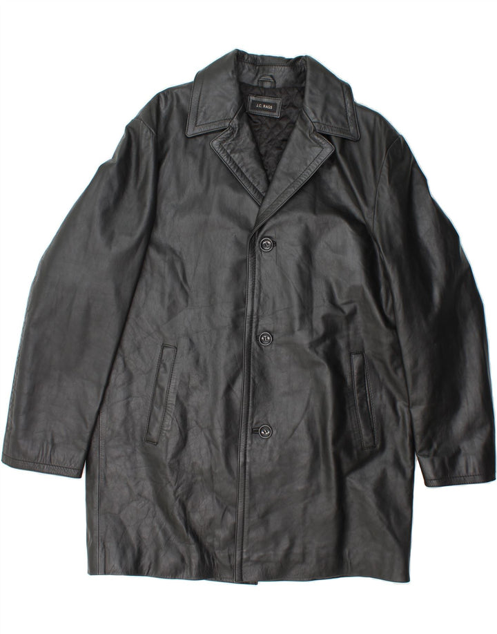 J.C. RAGS Mens Leather Coat UK 38 Medium Black Leather Vintage J.C. RAGS and Second-Hand J.C. RAGS from Messina Hembry 