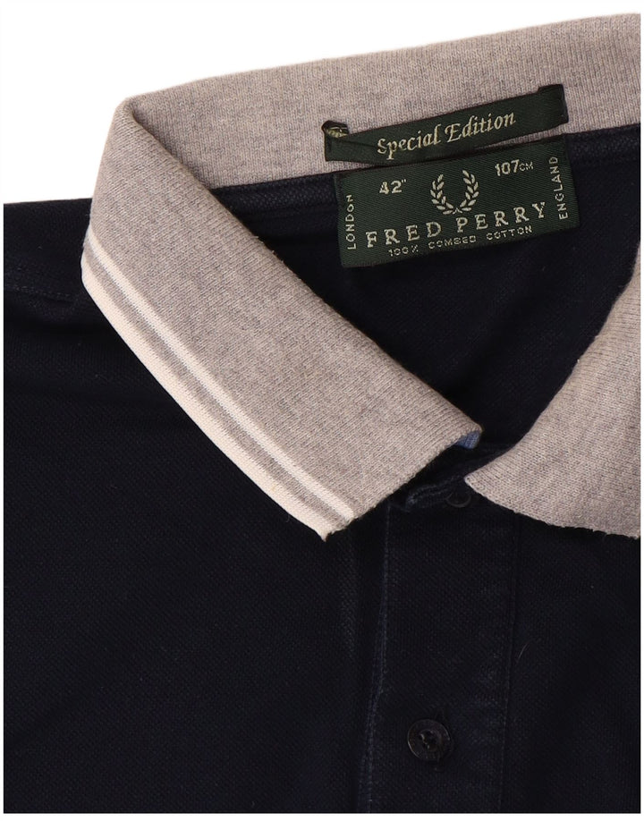 Fred Perry Polo Homme Bleu Marine Moyen Colorblock Coton