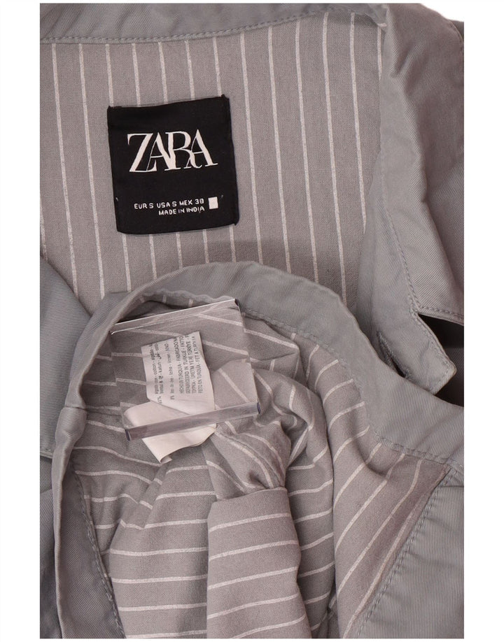 ZARA Mens Bomber Jacket UK 36 Petit Gris Coton