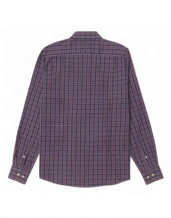 Dack's Chemise Slim Fit Homme Grand Carreau Bleu Coton