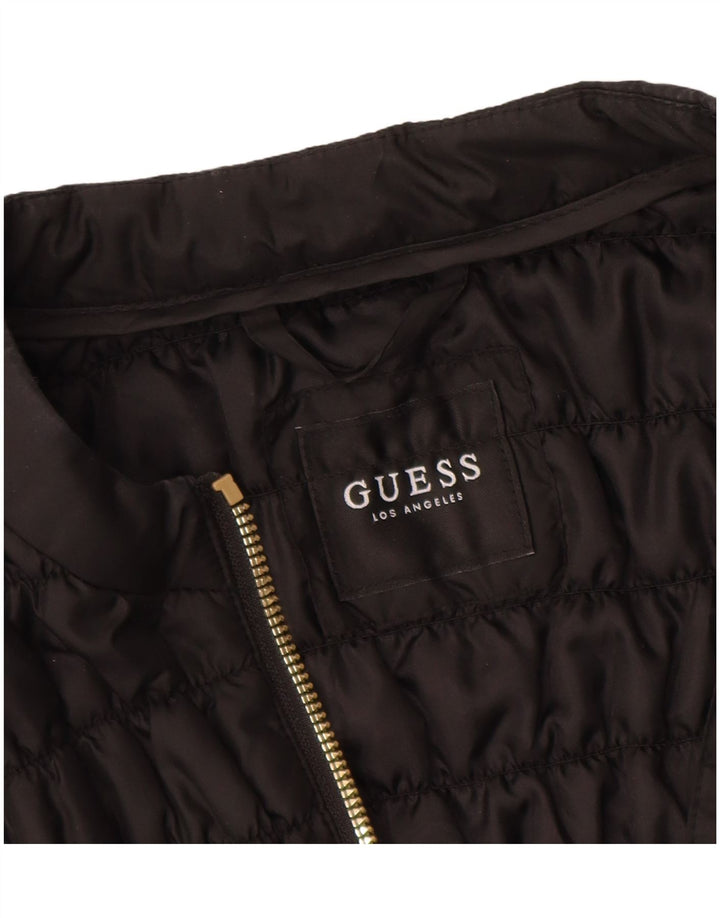 GUESS Veste matelassée pour femme UK 12 Medium Noir