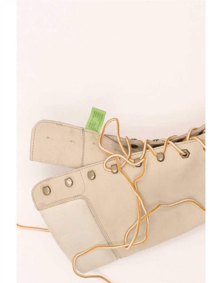 Timberland Bottes hautes en cuir pour femme Taille UK 6 Cuir beige